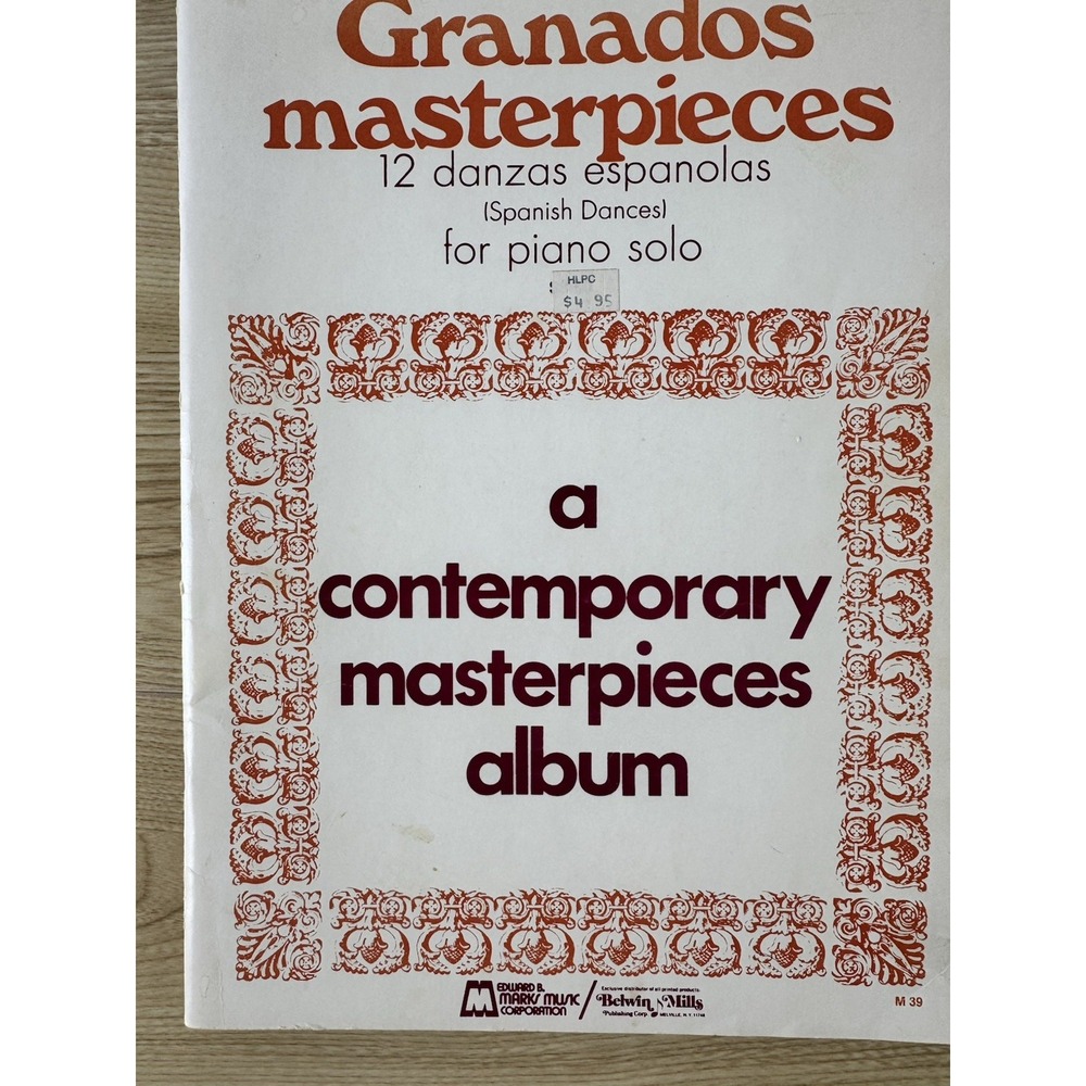 Granados Masterpieces 12 Spanish Dances Piano Solo Sheet Music Vintage 1962
